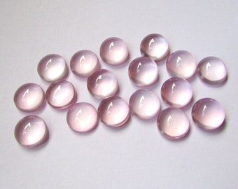 5 pieces 8mm Rose Quartz Cabochon Round Gemstone, Rose Quartz Round Cabochon Gemstone, have lots of gorgeous beautiful baby pink color Gems