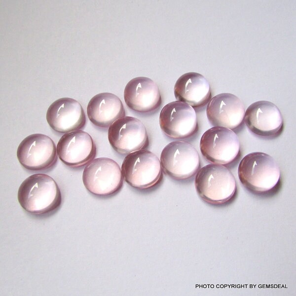 5 pieces 8mm Rose Quartz Cabochon Round Gemstone, Rose Quartz Round Cabochon Gemstone, have lots of gorgeous beautiful baby pink color Gems