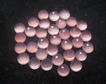 10 piedras preciosas de calcedonia rosa AAA talla rosa: redondas de 7 mm o 10 mm