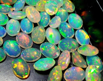 1 pieces 5x7mm Ethiopian Opal Faceted Oval Loose Gemstone, Ethiopian Opal Oval Faceted Loose Gemstone, Opal AAA Quality lots of gorgeous