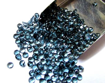 3mm London Blue Topaz Rosecut Cabochons - AAA Quality, 10 Pieces