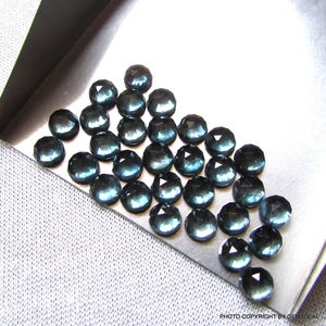 5 piece 4mm London Blue Topaz Rosecut Round Loose Gemstone, London Blue Topaz Round Rosecut Gemstone, Blue Topaz Rose cut Round Gemstone