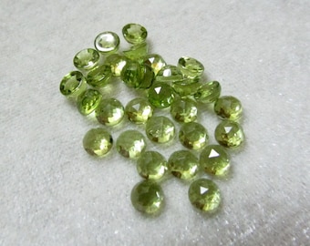 10 piece 3mm Peridot Rosecut Round Gemstone, Natural PERIDOT Round rosecut faceted gemstone, Peridot Faceted rosecut Cabochon Round Gemstone