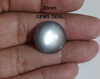AAA Gray Moonstone Cabochon: 20mm Round Loose Gemstone
