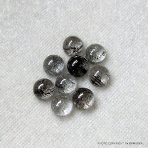 10 pieces 5mm Black Rutilated Cabochon Round Gemstone, Black Rutile Round Cabochon Gemstone, Black Rutile Quartz Cabochon Round Gemstone