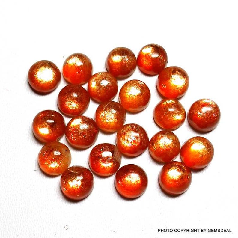 Sunstone Cabochon Round Gemstone, Sunstone Round Cabochon, AAA Quality 100% Natural Sunstone Cabochon amazing strong flashy cabs