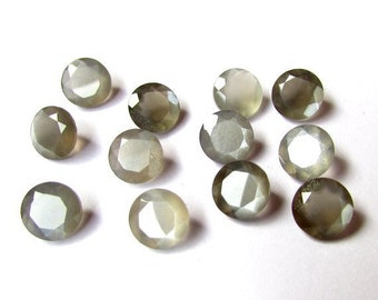 5 pieces 8mm Gray Moonstone Faceted Round Gemstone, Gray Moonstone Round Faceted Loose Gemstone, Gray Moonstone Faceted Round Gemstone