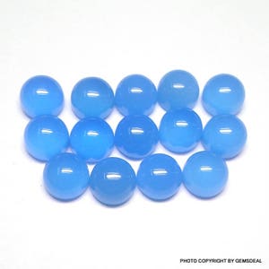 10 pieces 8mm blue chalcedony cabochon round loose gemstone, blue chalcedony round cabochon gemstone, Chalcedony Cabochon Round Gemstone
