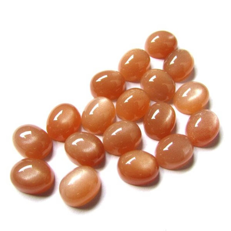 14x12mm Peach Moonstone Cabochon Oval Gemstone, Peach Moonstone Oval Cabochon Gemstone