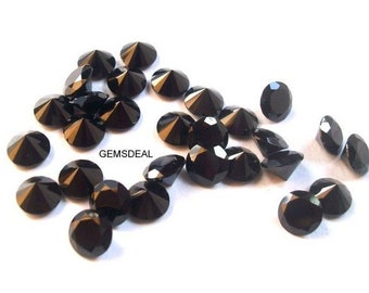 10 pieces 6mm Black Spinel Faceted Round Gemstone, Black Spinel Round Faceted Loose Gemstone, Black Spinel Faceted Gemstone, AAA Quality