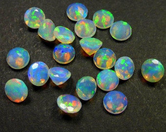 6 pieces 5mm Ethiopian Opal Faceted Round Gemstone, Ethiopian Opal Round Faceted AAA++ quality have lots of gorgeous beautiful rainbow color