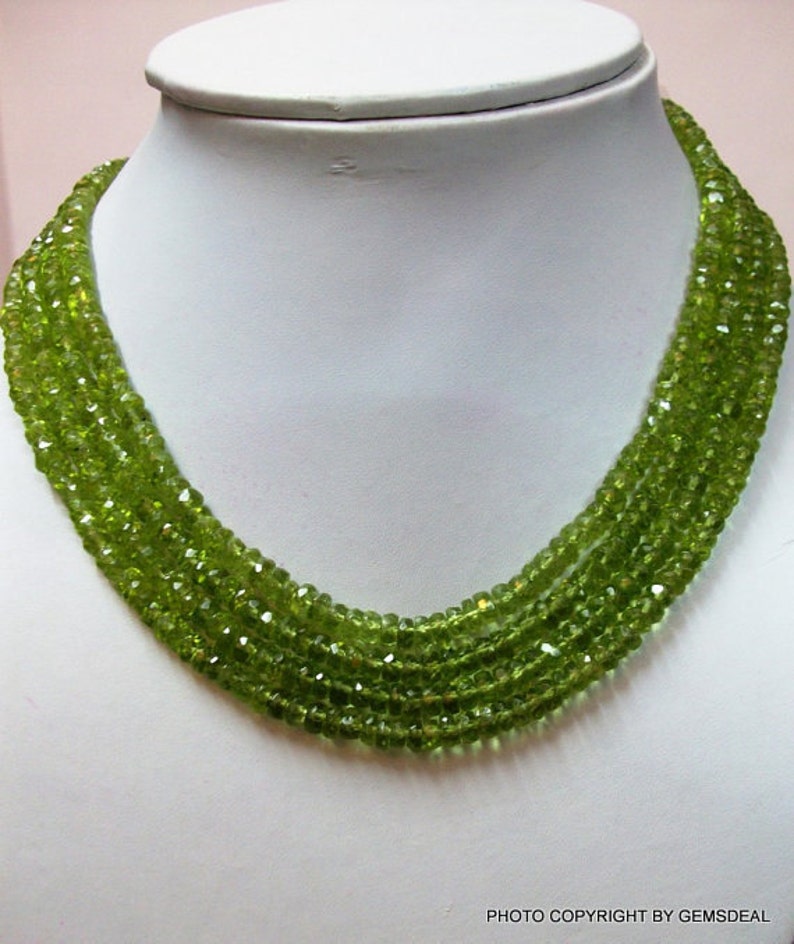 3.5mm Peridot Rondelle Faceted beads micro faceted 13 inch peridot beads rondelle Peridot Faceted Rondelles Faceted Peridot image 2