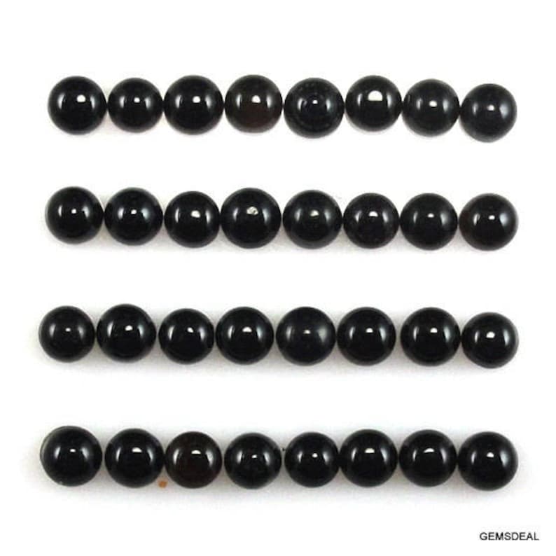 Black Onyx Natural Gemstone Size 6 mm Faceted Cut Trillion Cabochon Shape Beads Gemstone