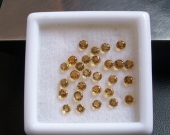 10 AAA Golden Citrine Faceted Round Gemstones (1.5mm)