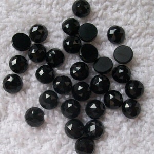 10 pieces 2mm to 8mm Black Onyx RoseCut Round Gemstones, Black Onyx Round rosecut Cabochon gemstone, Black Onyx Rose Cut Cabochon Gemstone