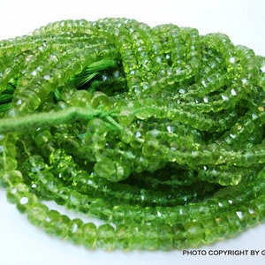 3.5mm Peridot Rondelle Faceted beads micro faceted 13 inch peridot beads rondelle Peridot Faceted Rondelles Faceted Peridot image 4