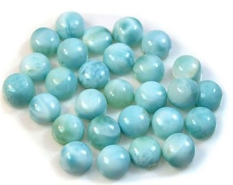 AAA Larimar Cabochons: 3mm To 11mm Round Loose Gemstones