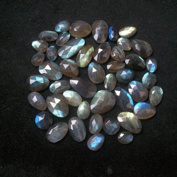 50 to 200 carat Labradorite Rosecut Uneven Gemstone, NATURAL LABRADORITE Uneven Rosecut flat gemstone, free size appro..(11x15mm to 15x20mm)