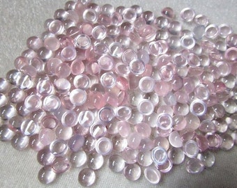 10 AAA Rose Quartz Cabochons: 5mm Round Gemstones