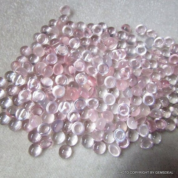 10 AAA Rose Quartz Cabochons: 6mm or 7mm Round Gemstones