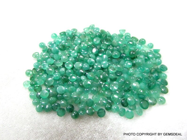 4mm Natural Emerald Cabochon: AA Quality Loose Gemstone image 3