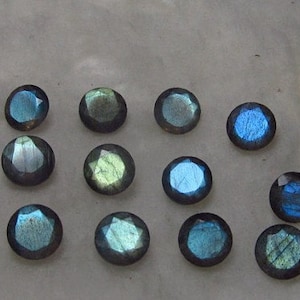 5 pieces 6mm Labradorite Round Faceted Gemstone, Labradorite Faceted Round Gemstone, Faceted Gemstone Labradorite 6mm Round Brilliant Cut