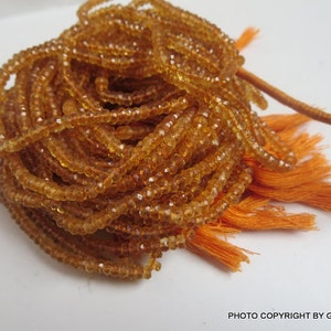 2 Strand 3.5-4.5mm Citrine Rondelle Beads Gemstone, Citrine Faceted Rondelle Beads Gemstone - Citrine Rondelle Faceted Beads AAA Quality