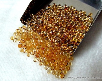 25 AAA Citrine Cabochons: Golden Yellow Round Gemstones, 4mm