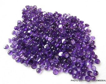 10 AAA Amethyst Cabochons: 5mm Round Purple Gemstones