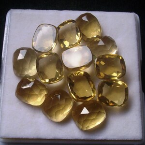 10x12mm Lemon Quartz Cushion Rosecut Cabochon Flat gemstone, beautiful lemon color, Lemon Quartz Rosecut Cushion Cabochon Flat gemstone