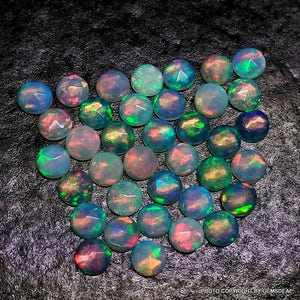 10 pieces 3mm ETHIOPIAN OPAL Rosecut Round Faceted Gemstone, Ethiopian Opal Round Rosecut Cabochon Gemstone, Opal Cabochon Rosecut Round