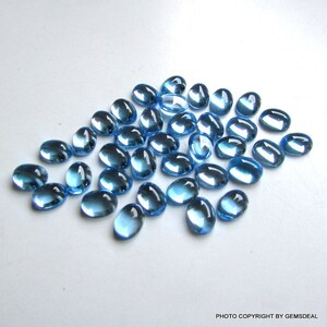 1 pezzo 6x8mm Topazio azzurro svizzero Cabochon Pietra preziosa ovale sciolta, Topazio azzurro svizzero Cabochon ovale Pietra preziosa di qualità AAA+, Topazio azzurro Cabochon ovale