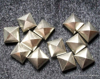 8mm Golden Pyrite Pyramid Cabochon: AAA Quality Gemstone