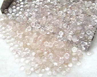25 AAA Rose Quartz Cabochons: 3mm Round Loose Gemstones