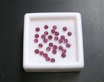 25 piedras preciosas sueltas redondas facetadas de granate rodolita AAA de 3 mm