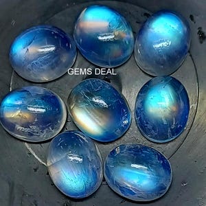 1 piece 9x11mm Rainbow Moonstone Cabochon Oval Gemstone, Rainbow Moonstone oval cabochon gemstone, Moonstone Cabochon Oval Loose Gemstone