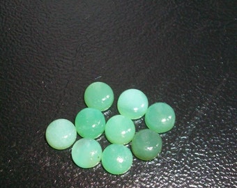 5 pieces 6mm Chrysoprase cabochon round have lots of gorgeous, Natural beautiful Green color.... 6mm Chrysoprase round cabochon gemstone