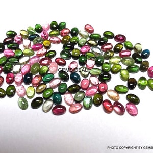 10 pieces 6x4mm Multi Tourmaline Cabochon Oval Gemstone, Multi Tourmaline Oval cabochon Gemstone, beautiful Multi color Tourmaline