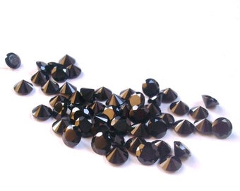 50 pieces 2mm Black Spinel Faceted Round Gemstone, Black Spinel Round Faceted Gemstone, Black Spinel Faceted Round Gemstone