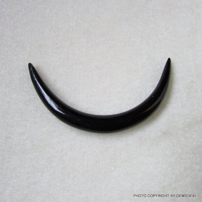 70X8mm Approximate Half moon Fancy Shape BLACK ONYX have lots of gorgeous.... Commercial Quality Shape HALF Moon gemstone...