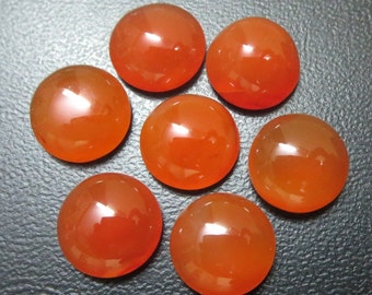 14mm AAA Carnelian Cabochon: Round Orange Gemstone