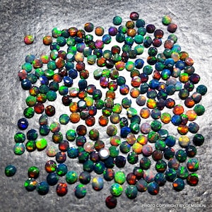 10 pieces 2mm ETHIOPIAN Black OPAL Faceted Round Gemstone, Black Opal AAA lots of gorgeous, Ethiopian Black Opal Round Faceted Gemstone