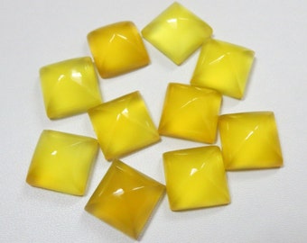 10mm Yellow Onyx Square Pyramid Cabochon have lots of gorgeous, AAA quality beautiful Yellow color