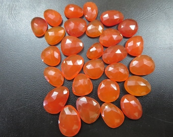 50 carat CARNELIAN Rosecut Uneven Cabochon Faceted Flat Gemstone, size approx..(11x15mm to 15x20mm), Carnelian Uneven Rosecut Cabochon Gems