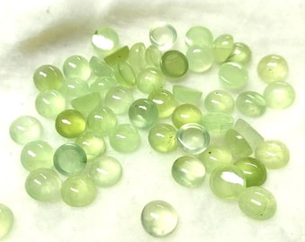 10 cabujones de prehnita verde menta: piedras preciosas sueltas redondas de 6 mm