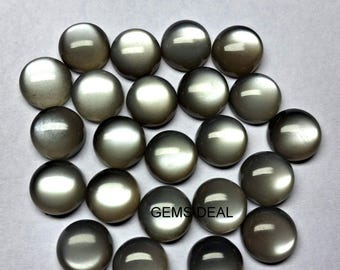 10mm AAA Gray Moonstone Cabochon: Loose Round Gemstone