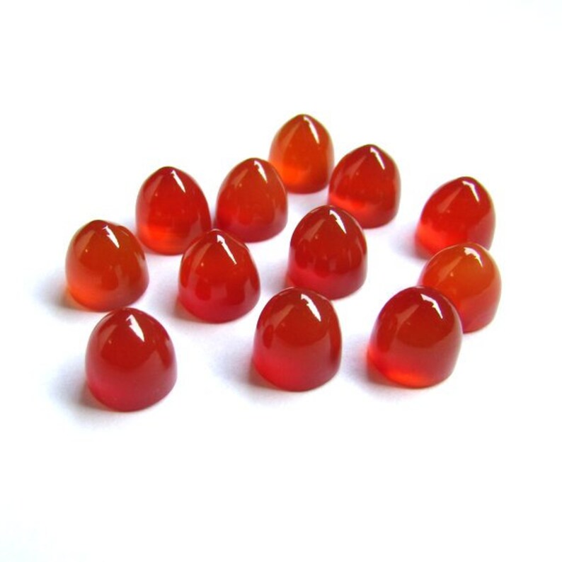 1 pieces 6x6mm Carnelian Cabochon Bullet Shape gemstone, Carnelian Bullet Cabochon Gemstone, Carnelian bullet Shape Cabochon Gemstone image 5