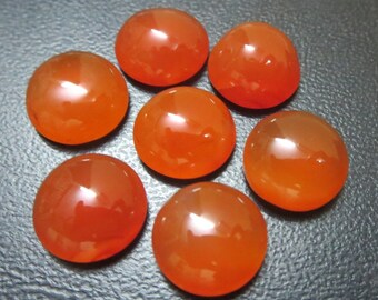 12mm AAA Orange Carnelian Cabochon: Round Loose Gemstone