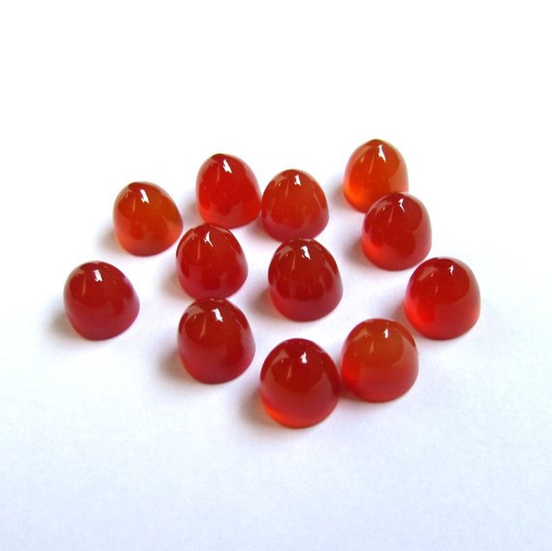 1 pieces 6x6mm Carnelian Cabochon Bullet Shape gemstone, Carnelian Bullet Cabochon Gemstone, Carnelian bullet Shape Cabochon Gemstone image 2