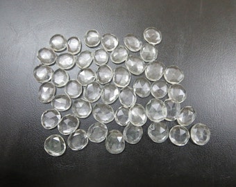 CLEAR QUARTZ Rosecut uneven Flat Gemstone, 50 Carat To 200 Carat free size approx.. 11x15mm TO 15x20 mm, Crystal Quartz Uneven Rosecut Gems